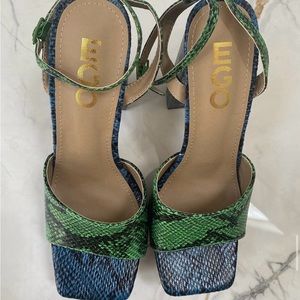 Color Block Snake Skin Platform Heels Size 7